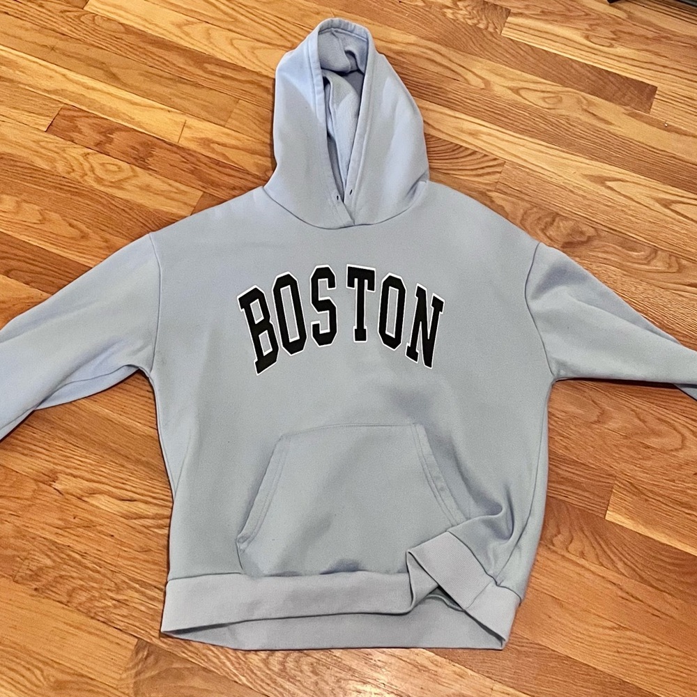 light blue boston sweatshirt